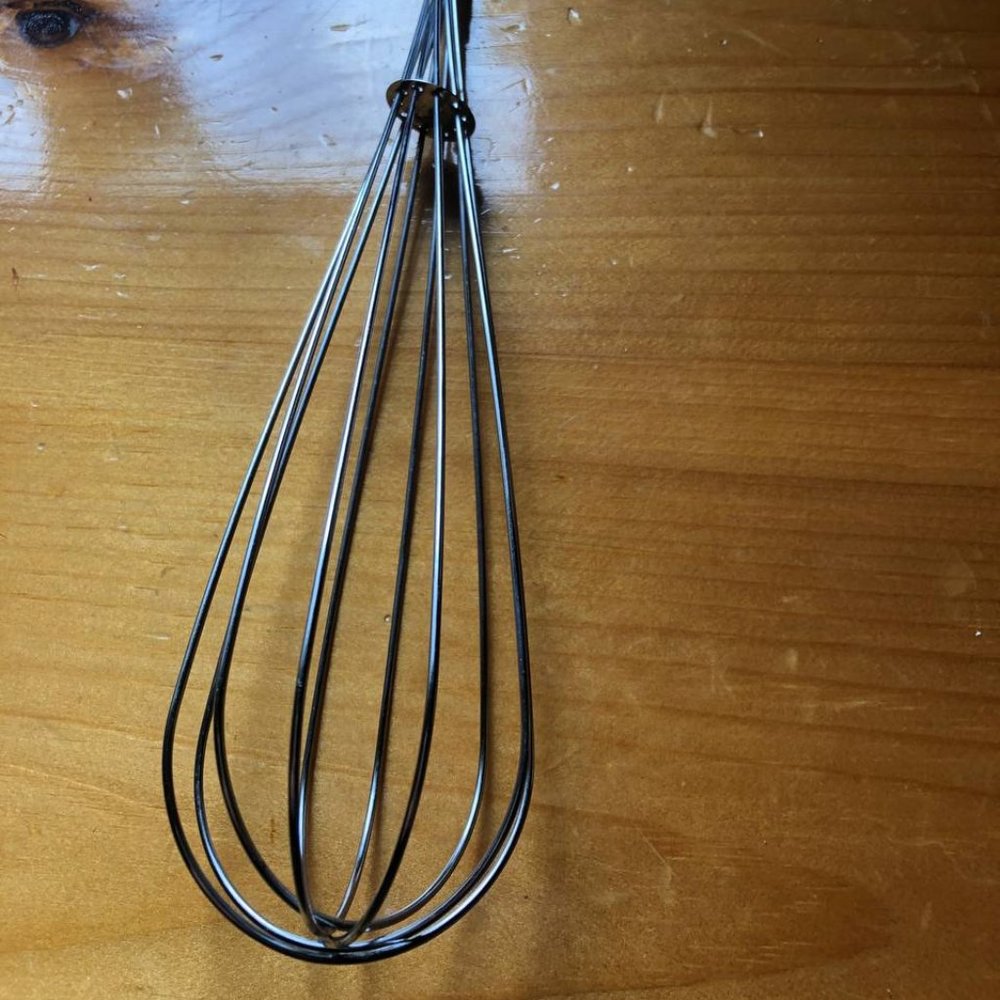 Vintage Hand Steel Held Wire Whisk Italy 12 in
